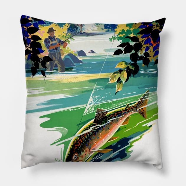 Vintage Travel Poster Canada La Province de Quebec Pillow by vintagetreasure