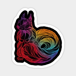 Squirrel Motif Colourful Design Rodents Chipmunk Magnet