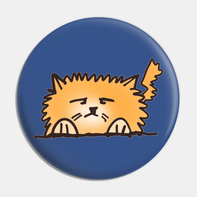 Fluffy Orange Cat Pin by leBoosh-Designs