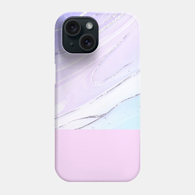 Light blue, purple and silvery background Phone Case by Jenmag