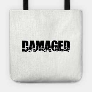 Damaged Black Text Tote