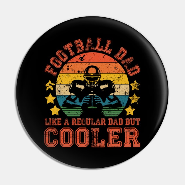 Football Dad Vintage Funny Football Gift Father's Day Pin by Kerin