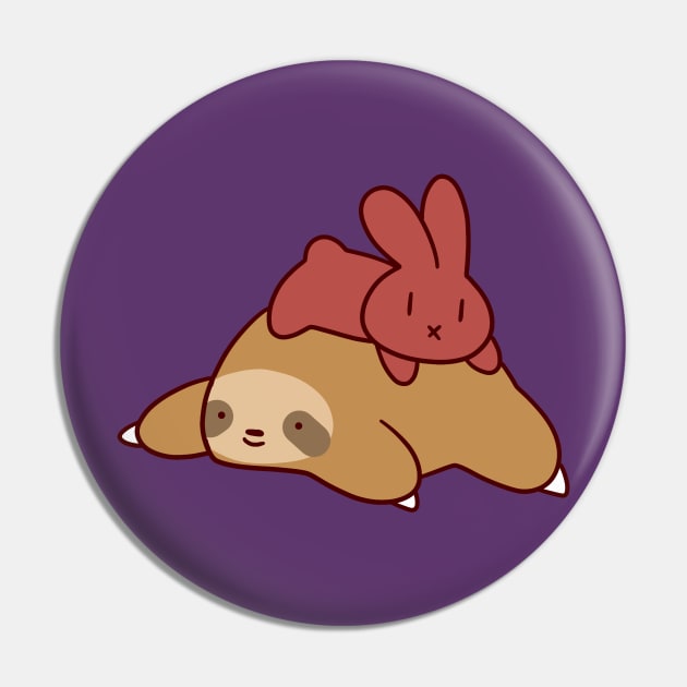 Sloth and Bunny Pin by saradaboru