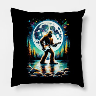 Guitar Sasquatch Bigfoot Rock Music Band Novelty Funny Sasquatch Pillow