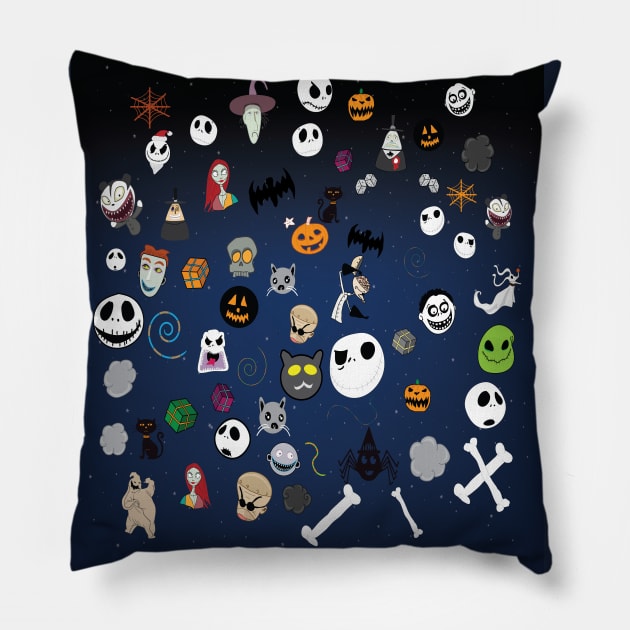 Starry Nightmare before christmas,pumpkin King pattern Pillow by Ahmed1973