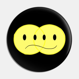 Happy Face and Sad Face Pin
