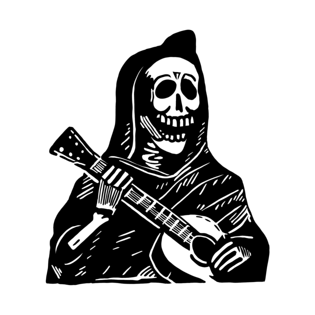 Day of the dead - Skeleton playing guitar by Witch of the North Shop