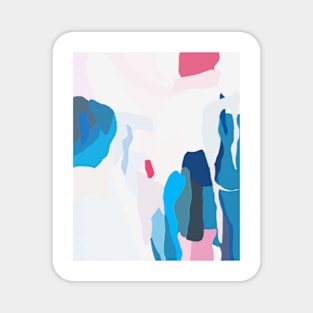 Abstract print, Red, White, Grey, Black, Blue, Navy, Pink, Modern art, Wall decor Magnet