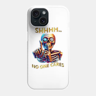 Silence Speaks Volumes Colorful Skeletal Figure Phone Case