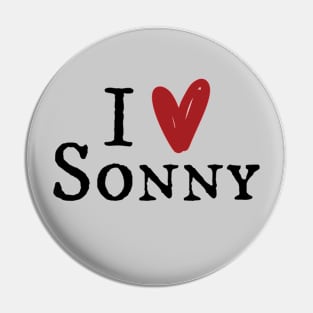 I love Sonny - red heart Pin