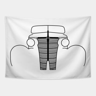 1938 Chevy Master classic car outline graphic (black) Tapestry