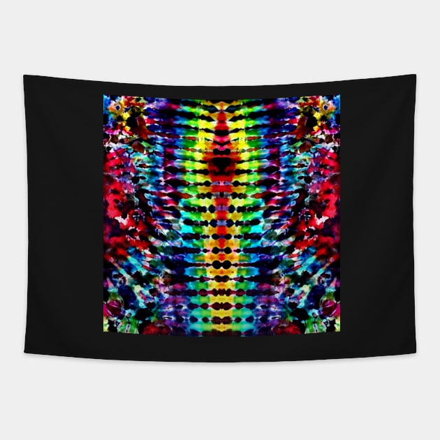 Rainbow Tie Dye Stripe Tapestry by KirstenStar 