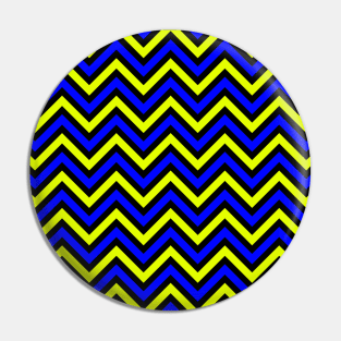 Zigzag Lines - Blue Yellow Pin