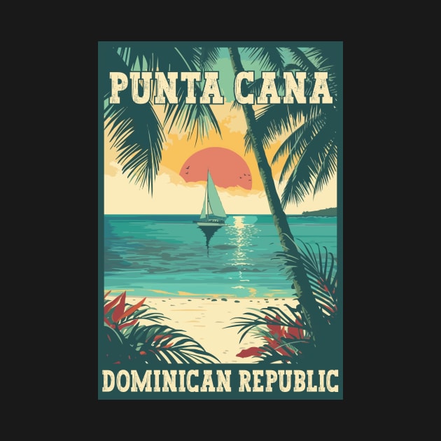 Punta Cana Dominican Republic Tropical Paradise Travel Art by turtlestart