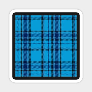 Dark Academia Plaid Tartan in Monochrome Royal Blue, Cornflower, and Navy Magnet