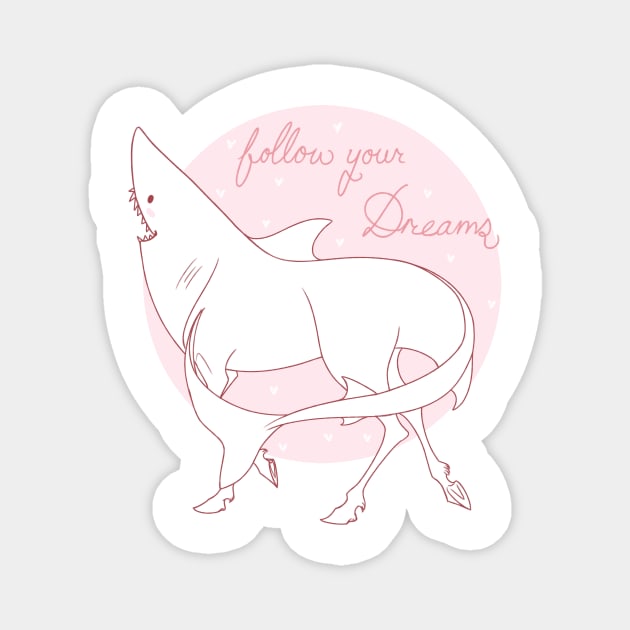 Horse Shark Pink Magnet by Naimly