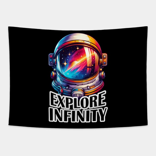 Explore infinity human spaceflight day Tapestry by TaansCreation 