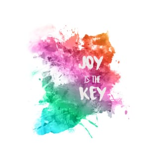 Joy is The Key Rainbow Watercolor Design T-Shirt