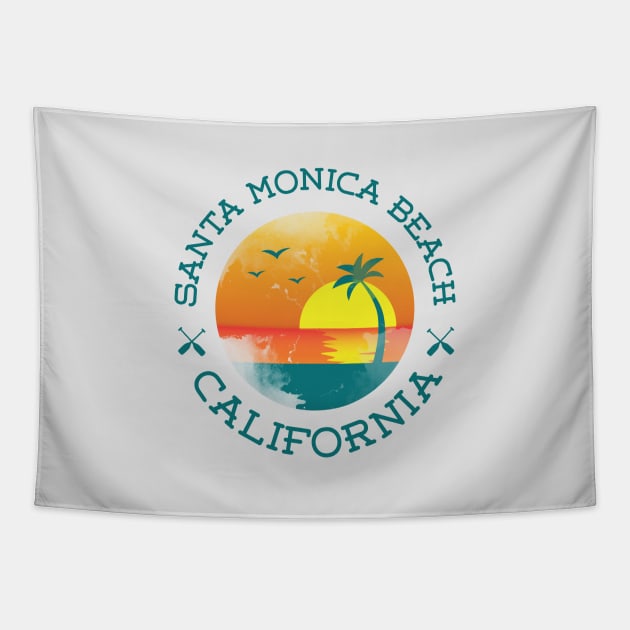 Santa Monica Beach California shirt Tapestry by ICONZ80