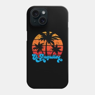 St. Augustine Florida Retro Palm Trees with Sunset Phone Case