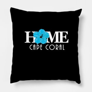 HOME Cape Coral Blue Hibiscus Pillow