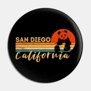 San Diego Retro Panda Zoo California Vintage Pin