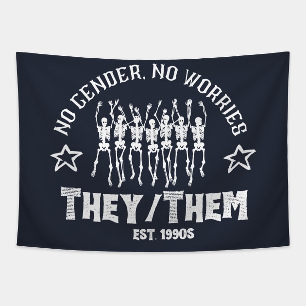 No Gender, No Worries Tapestry by LemonMade