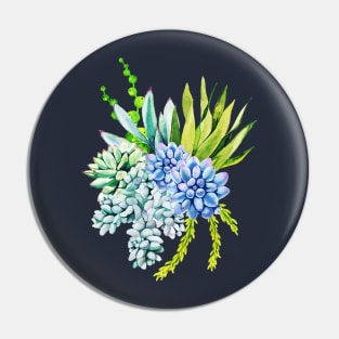 Watercolor succulent bouquet Pin