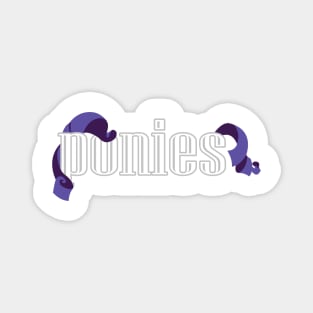 Ponies Typograpy - Rarity Magnet
