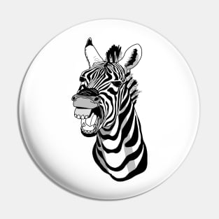 Zebra laughing face or big smile Pin