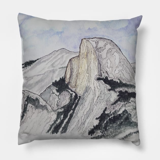 Yosemite Valley Pillow by RedDragon_Watercolors