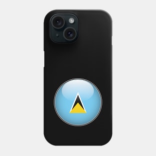 St Lucia National Flag Glossy Button Phone Case