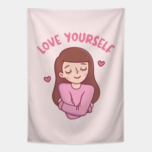 Self Hugs, Love Yourself Girl Tapestry