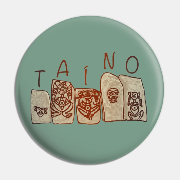 Puerto Rico Taino Rock Symbols Pin by SoLunAgua