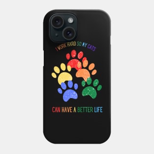 Rainbow cats paws tshirt Phone Case