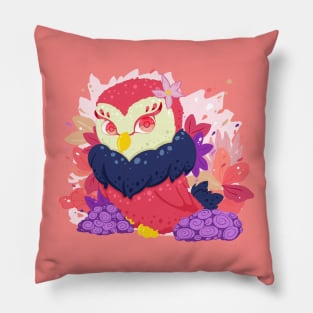 The little red lady owl with pattern- for Men or Women Kids Boys Girls love owl Pillow