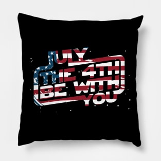 july the 4th be with you usa Pillow