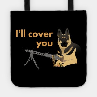 German Shepherd Dog with a Machine Gun Tote