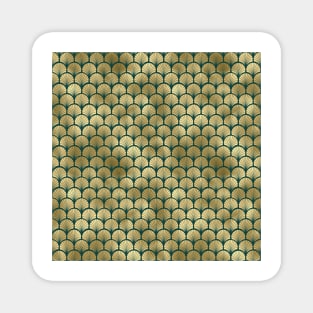 Teal and Gold Vintage Art Deco Fan Palms Pattern Magnet