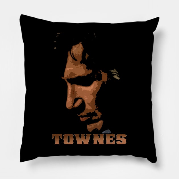 Townes Van Zandt Portrait Design Pillow by HellwoodOutfitters