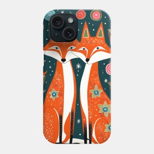 Two Christmas Foxes Phone Case