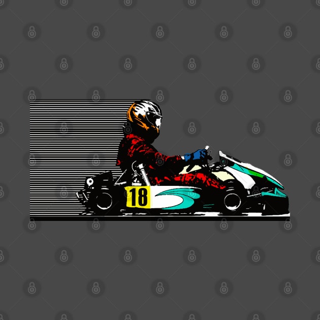 Go Kart Racer in Motion by Markyartshop