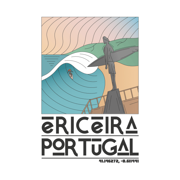 Ericeira Portugal Retro Travel by JDP Designs