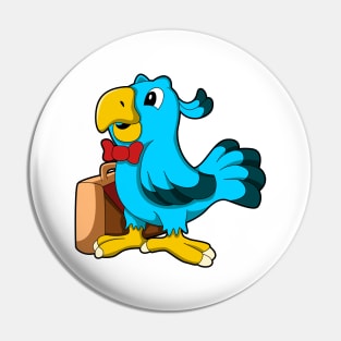 Parrot as Businessman with Bag Pin