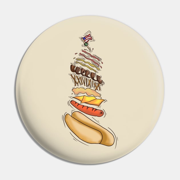 4th of July Hotdog Design Pin by CreamPie