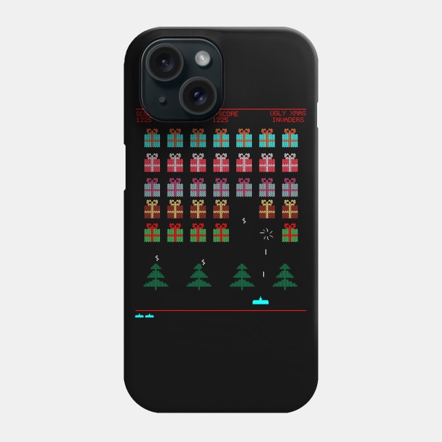 Ugly Christmas Invaders From Space Phone Case by Brobocop