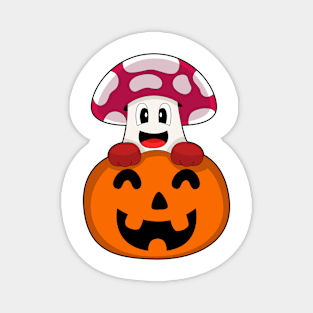 Mushroom Halloween Pumpkin Magnet