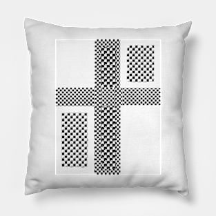 60's Vintage Black White Mod Pattern Pillow