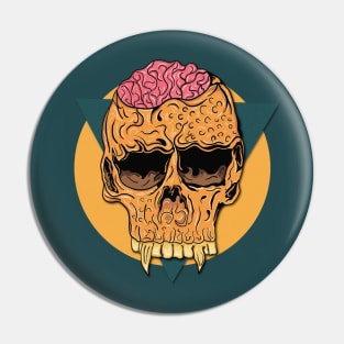 Zombie-like skull Pin