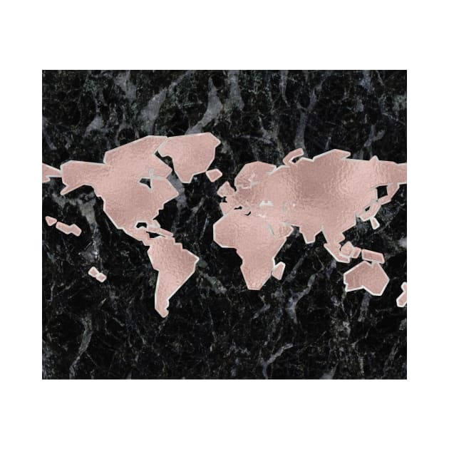 Wanderlust marble - rose gold and striking black by marbleco